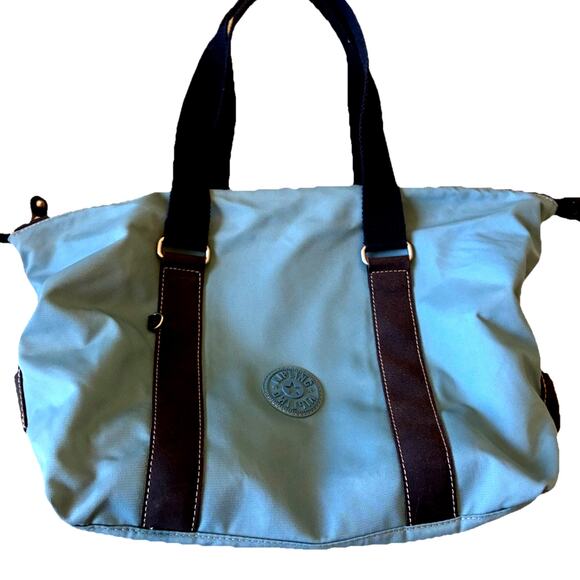 VTG Kipling tote Blue Gray Art Mini multi-use bag Purse 12x12 EUC School Casual - Picture 3 of 15